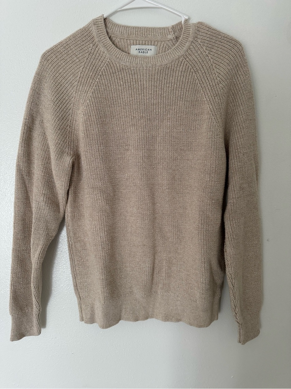 American Eagle Outfitters Beige Crewneck Sweater